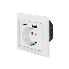 LogiLink Wall outlet 1 socket 1-port